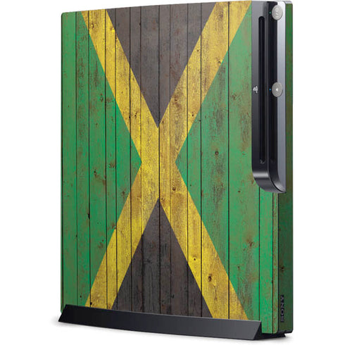 Jamaican Flag Dark Wood Playstation 3 & PS3 Slim Skin